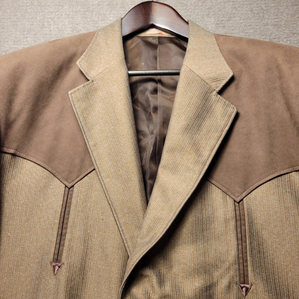 Laredo Wear Western Blazer Mens 44 (see dims) Tan Brown Suede Cowboy Sport Coat